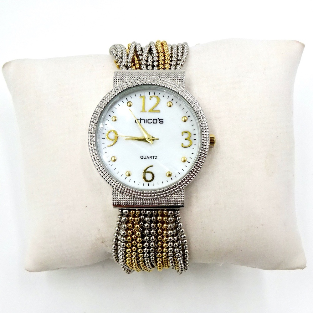 CHICO'S TWO TONE BRACELET WRIST WATCH QUARTZ